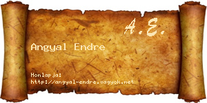 Angyal Endre névjegykártya