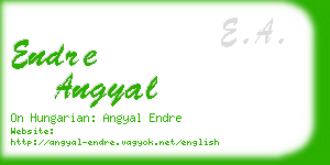 endre angyal business card